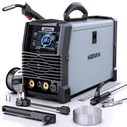 180A MIG Welder Machine, 110V/220V Dual Voltage Gas/Gasless Flux Core/Lift