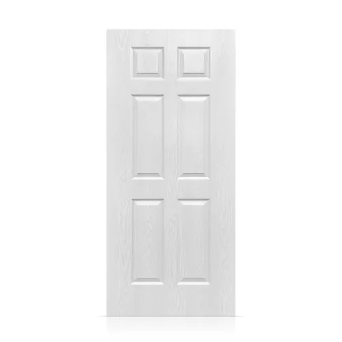 Image of 26 in. x 80 in. 6 Panel Hollow Core White Oak Finished PVC Composite Interior