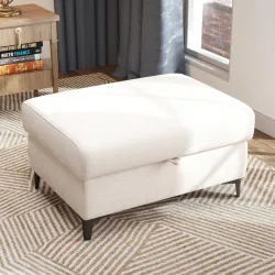 35 Large Storage Ottoman for Living Room(Beige)