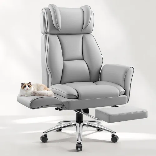 Image of Big and Tall Office Chair, Flip Armrests for Cross Legged Sitting