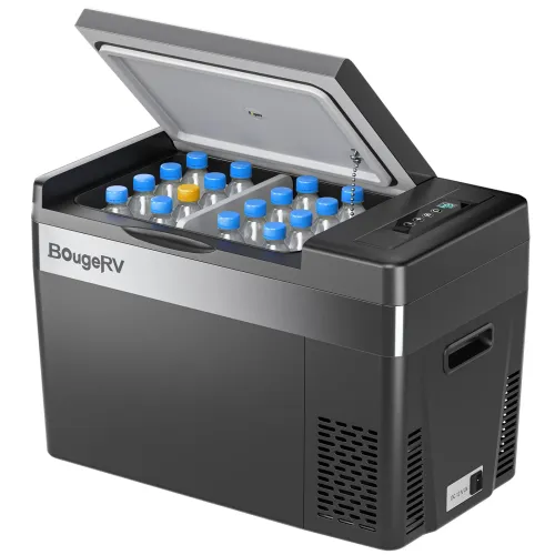 Image of BougeRV 12v refrigerator 30 Quart, -8℉~50℉ Portable Freezer for Car, Black