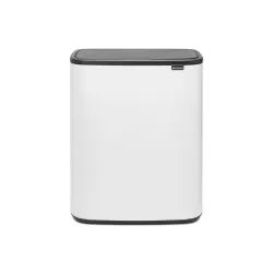 Brabantia Bo Touch Top Kitchen Trash Can with Single Compartment | White
