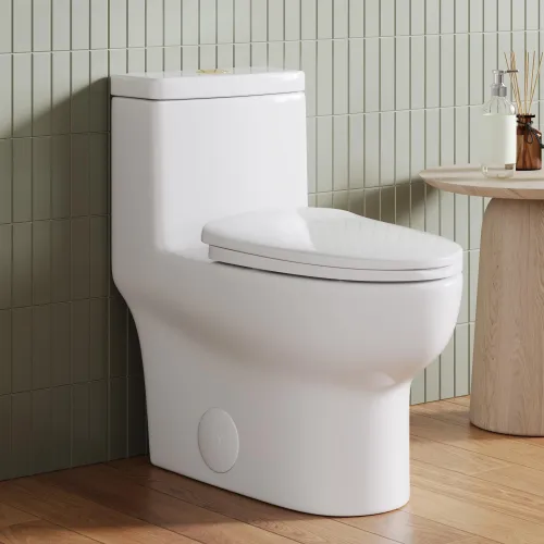 Image of DeerValley Elongated One Piece Toilet with Efficient Dual Flush 1.1/1.6 GPF