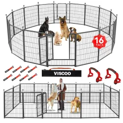 Dog Playpen Outdoor, 16 Panels 40 High Metal Dog Fence with Gate