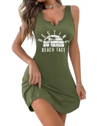 Ekouaer Tank Nightgowns for Women Sexy Sleepshirts Sleeveless Nightdress