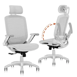 Ergonomic Office Chair, High Back Home Desk Chair with Headrest, Flip-Up Arms