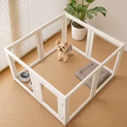 EVERFRONT Clear Acrylic Dog Playpen Indoor Puppy Playpen