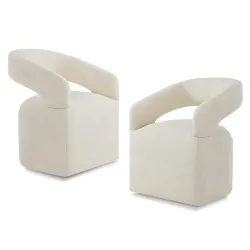 KISLOT Upholstered Dining Chairs with Casters