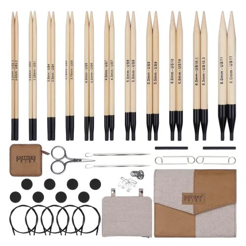 Image of Knitter's Pride Bamboo Luxe Interchangeable Needle Set 5”(13cm) - Regal