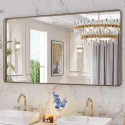 LOAAO 55”X30” Bronze Bathroom Mirrors for Vanity