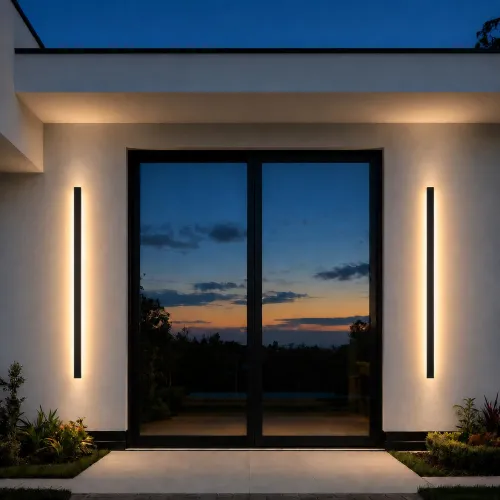 Image of Modern Exterior Wall Light, 3000k LED Linear Outdoor Sconce Lights