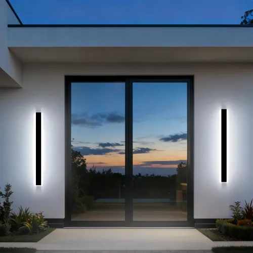 Image of Modern Outdoor Wall Light, 2 Pack 47in Exterior Wall Lights Dimmable