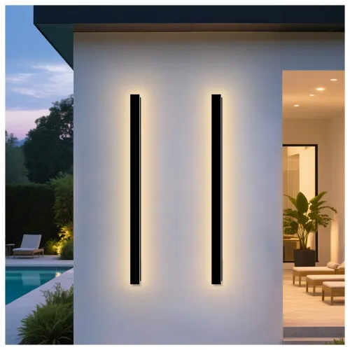 Image of Modern Outdoor Wall Lights, 2 Pack 71 Inch Long Exterior Wall Sconce