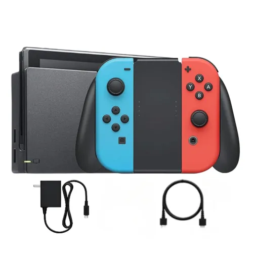 Image of Nintendo Switch with Neon Blue and Neon Red Joy‑Con V2 (Red & Blue Switch)