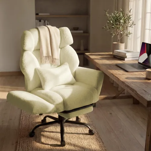 Image of Office Chair with Flip Armrests,Big and Tall Office Chair with Foot Rest,Extra