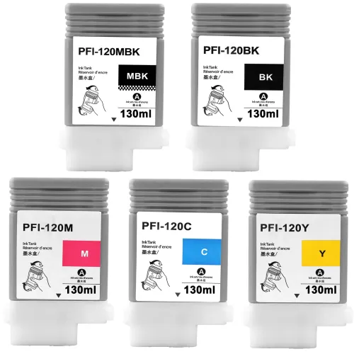 Image of PFI-120 Ink Cartridge PFI120 Tank Bundle PFI-120MBK PFI-120BK(5-Pk)