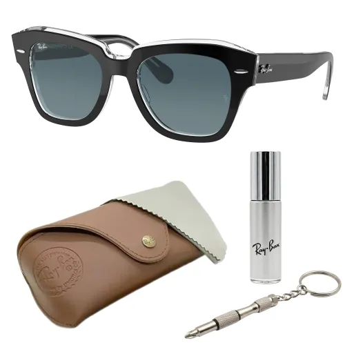 Image of RAY-BAN RB2186 STATE STREET Square Sunglasses with Official Eyewear Kit