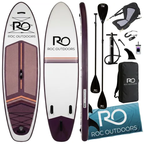 Image of Roc Inflatable Stand Up Paddle Board 10' 6" with Premium SUP Paddle Board