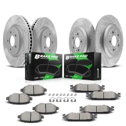 SCITOO Brake Kits Front Rear Brake Rotors Brake Pad