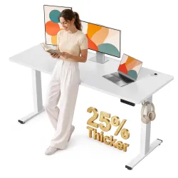 SIAGO Electric Standing Desk Adjustable - 63 x 24 Inch Sit Stand up Desk