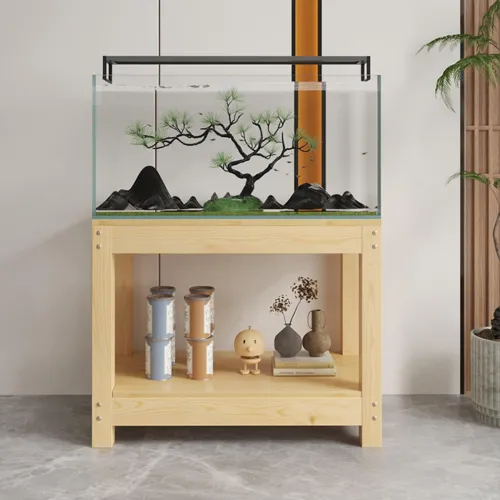 Image of Solid Wood Fish Tank Stand Heavy Duty Wooden Aquarium Stands