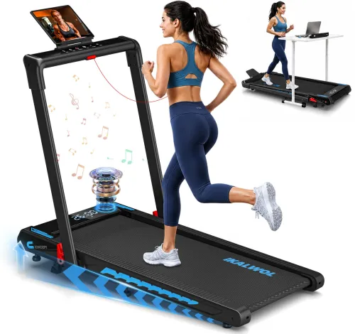 Image of Treadmill with Speaker, 6-in-1 7.5MPH Foldable Treadmill