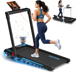 Treadmill with Speaker, 6-in-1 7.5MPH Foldable Treadmill