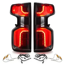 Upgrade Pair Black LED Tail Light For 2019-2026 Silverado Halogen